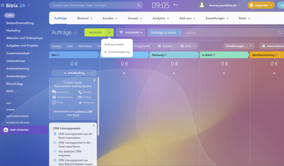 CRM-Funktionen in Bitrix 24