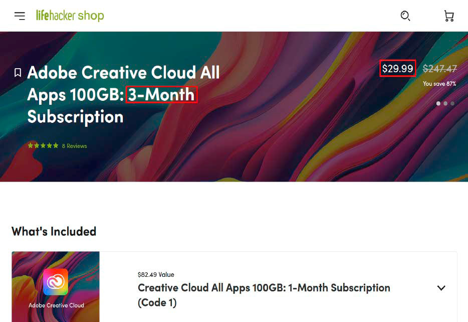 Mit etwas Suchen und ein wenig Glück findet man im Internet sehr günstige Aboangebote für Softwarepakete wie hier für die professionellen Anwendungen Adobe Creative Cloud.