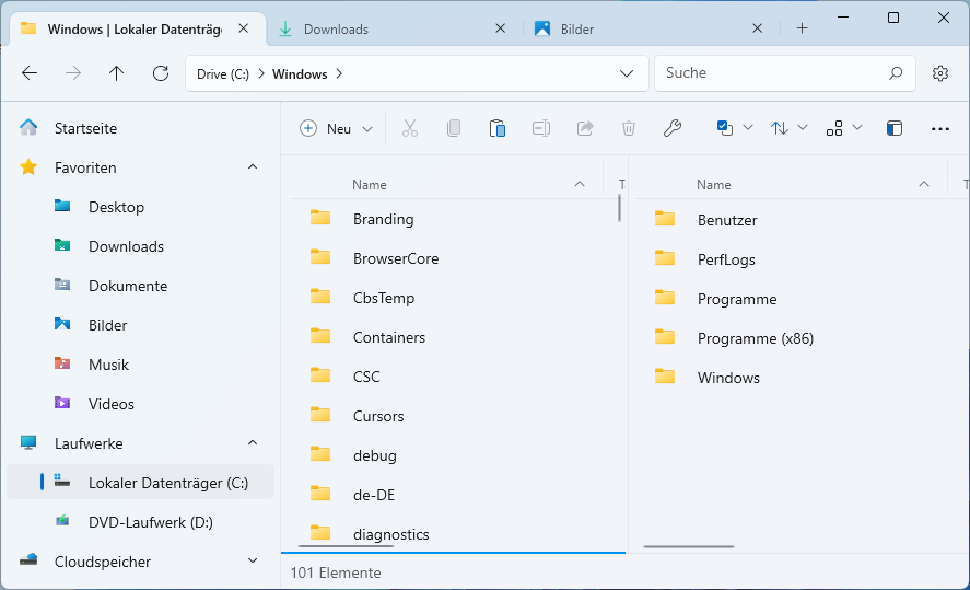 Windows-Explorer-Nachbau: Die Files-App unterscheidet sich optisch kaum vom Windows-Explorer. Das Tool bietet auch für Windows 10 Tabs und zusätzlich eine Zwei-Panel-Ansicht.