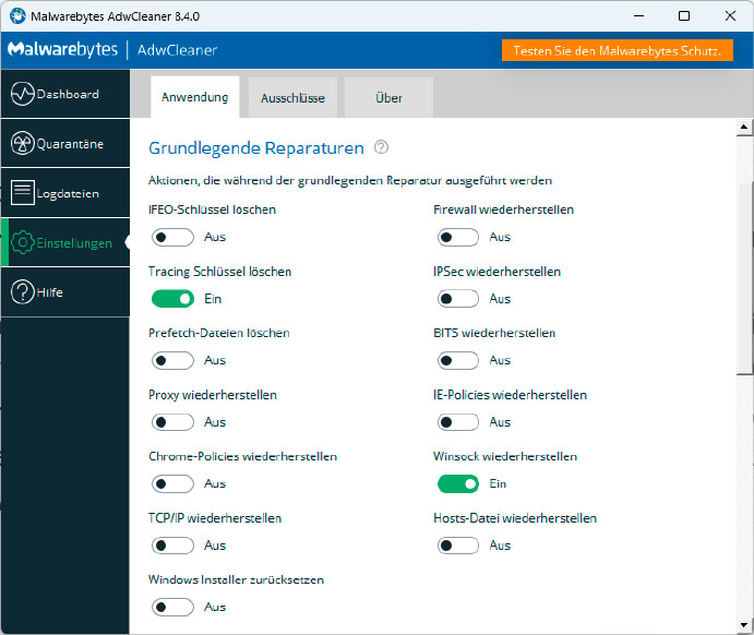 Mit dem AdwCleaner von Malwarebytes spüren Sie unerwünschte Programme auf, die in Anwendungen oder auf dem Windows-Desktop Werbung einblenden.
