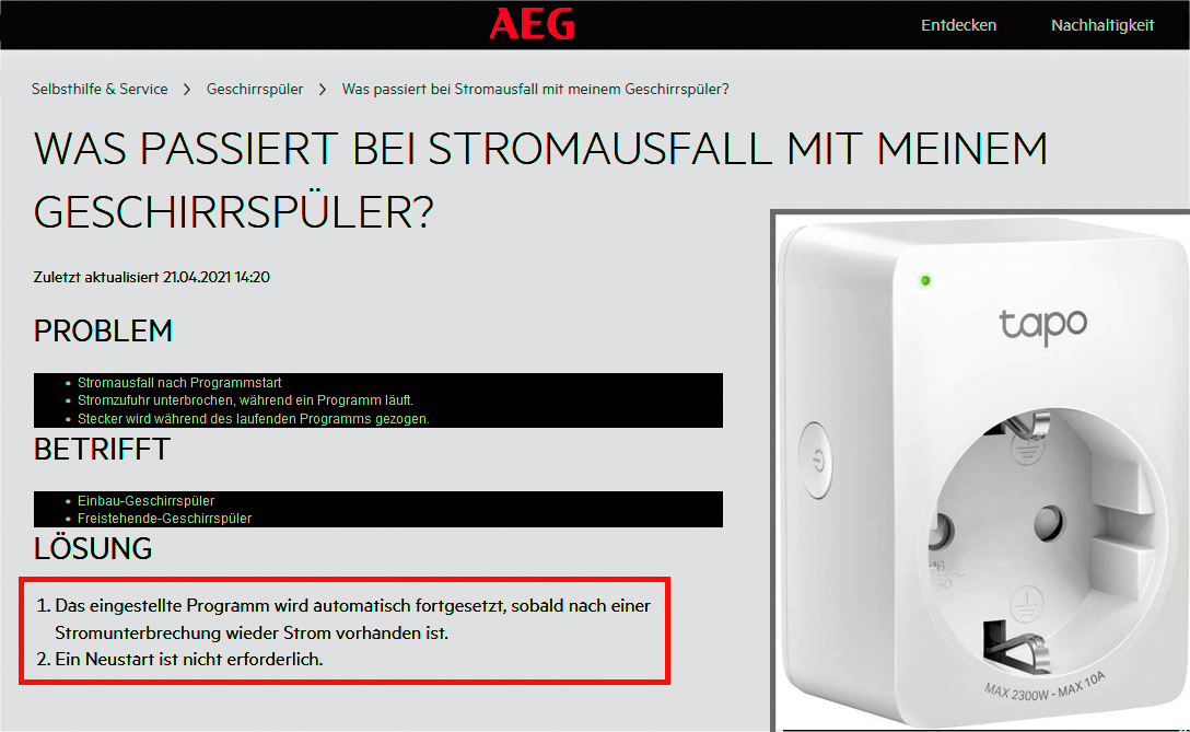 AEG tapo