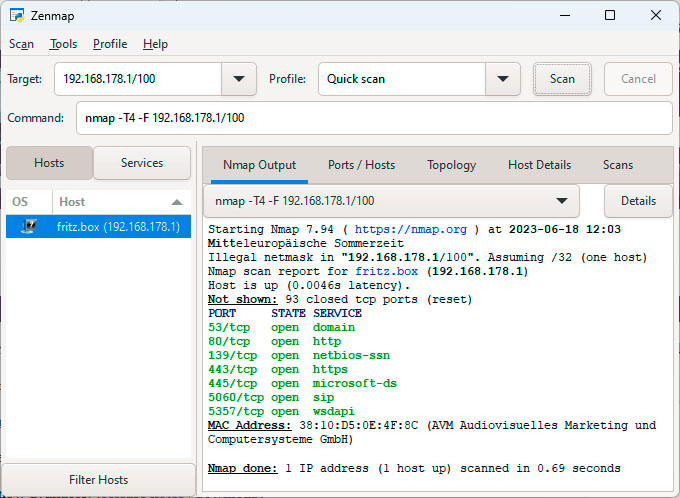 Nmap war ursprünglich ein Linux-Tool für die Kommandozeile. Mittlerweile ist auch eine Windows- Version mit einer grafischen Oberfläche verfügbar, die die Bedienung deutlich erleichtert.