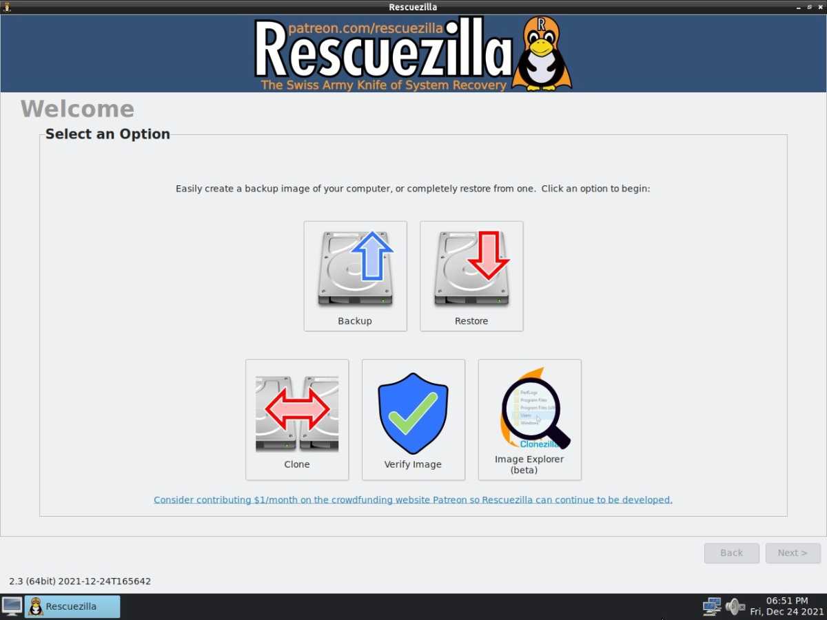 Rescuezilla screenshot