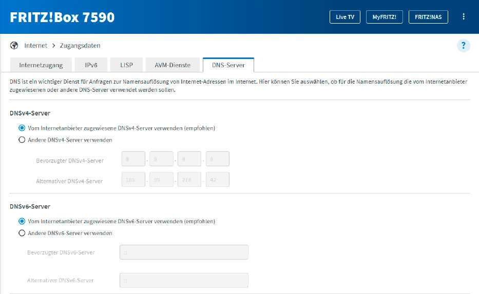 Nur mit Hilfe eines DNS-Servers kann Ihr Router eine Internetverbindung aufbauen. Normalerweise müssen Sie sich um diese Einstellungen nicht kümmern – sollten Sie aber.
