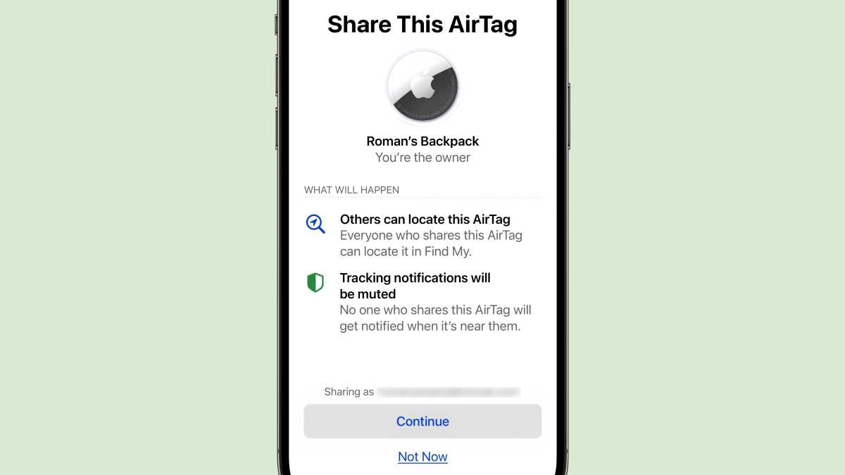 Share AirTag alerts