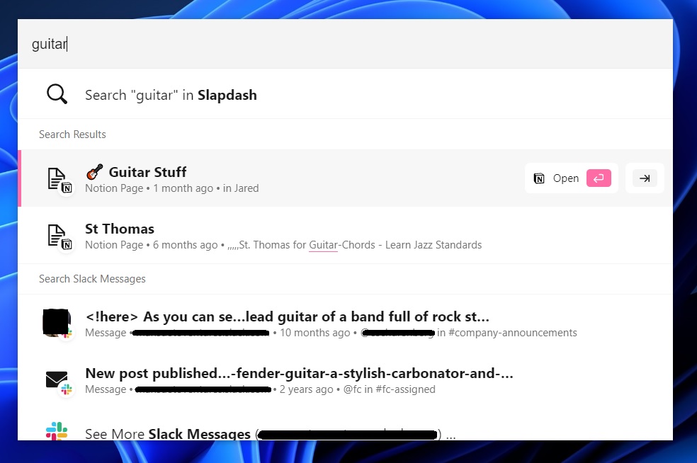 Slapdash: Results from Notion and Slack