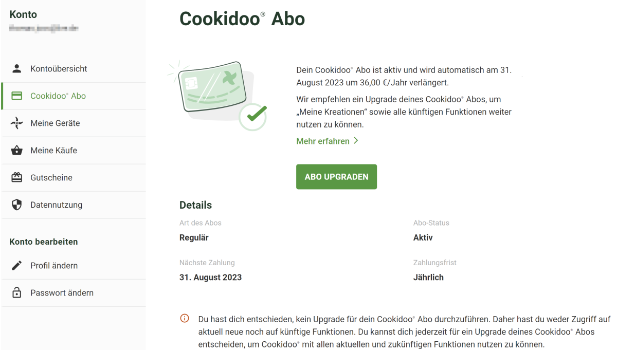 Verwalten des eigenen Thermomix-Abonnements