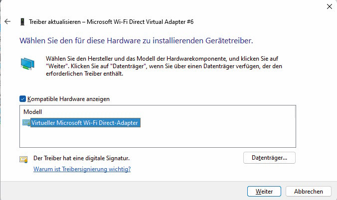 Wi-Fi-Direct-Adapter Treiber