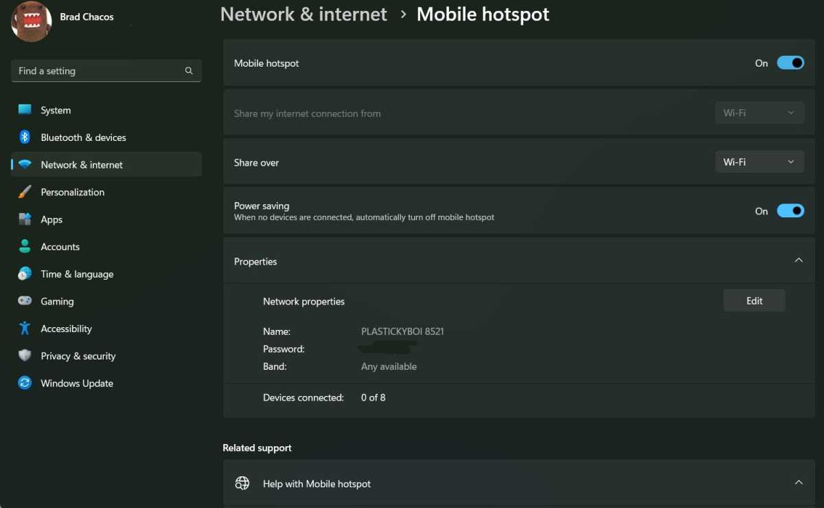 Windows 11 mobile hotspot