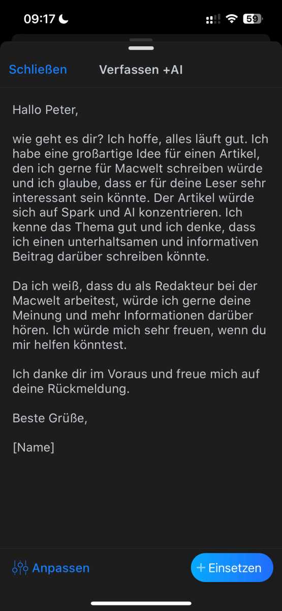 Spark - E-Mail-Client mit ChatGPT