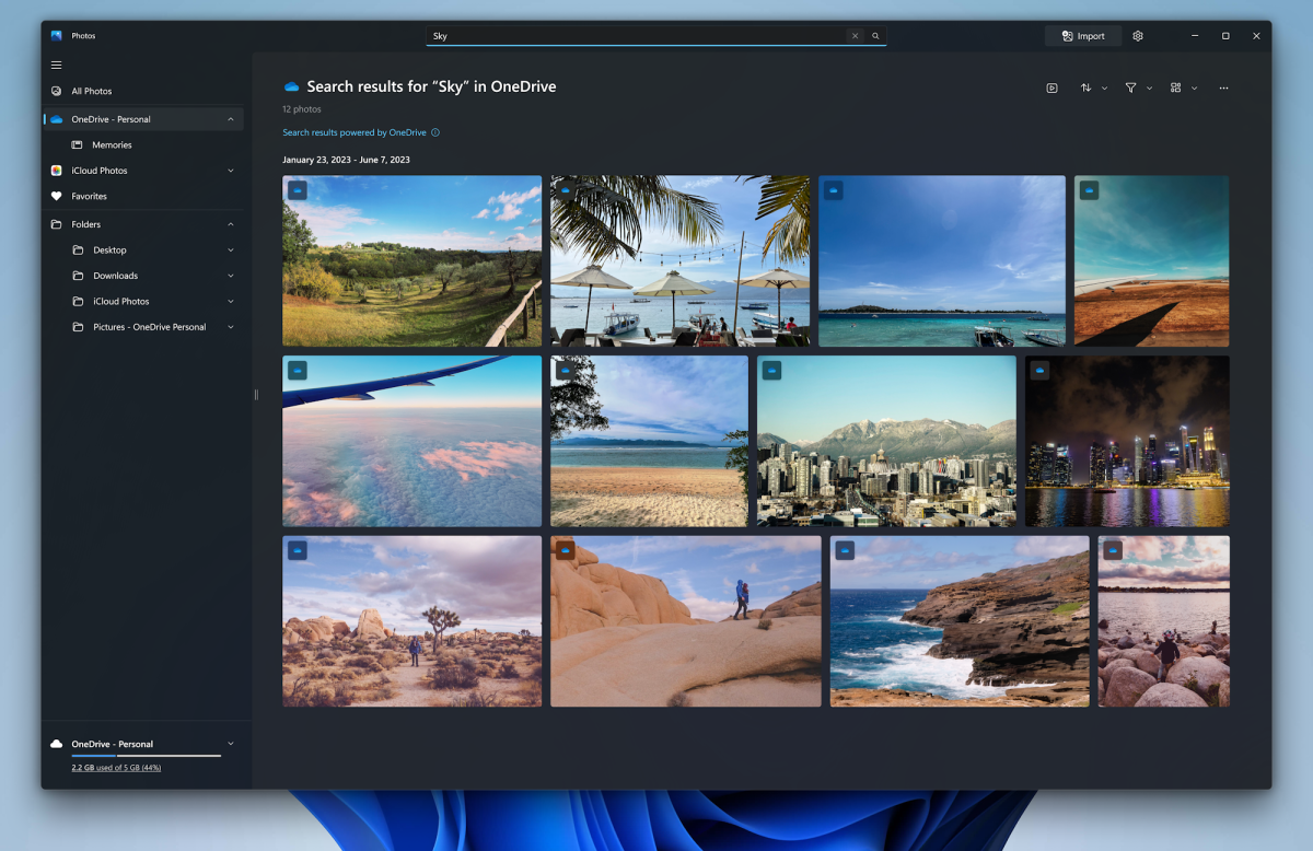 Microsoft Photos AI search