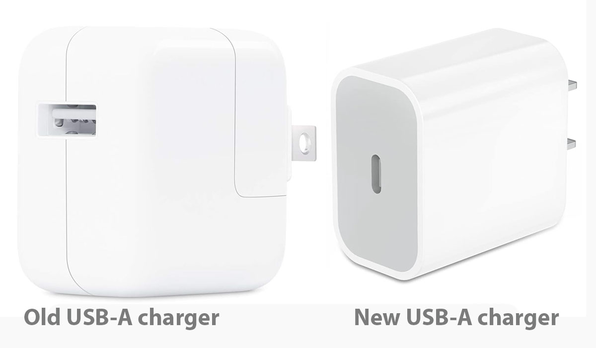 Apple USB-A charger and USB-C charger