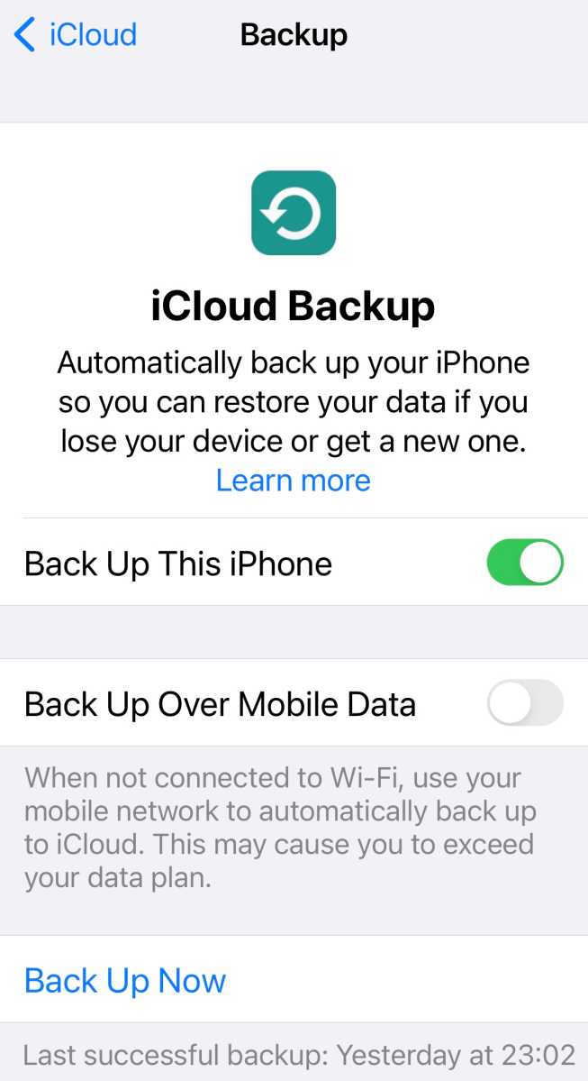 Backup iPhone iCloud