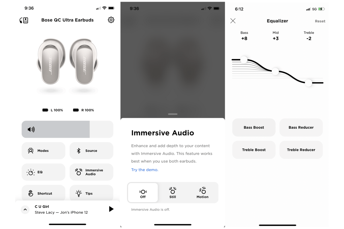Bose Music app settings