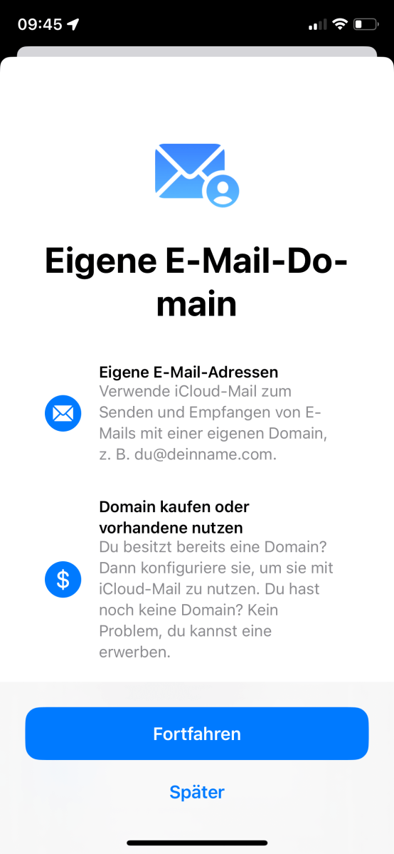 Eigene E-Mail-Domains bei iCloud nutzen