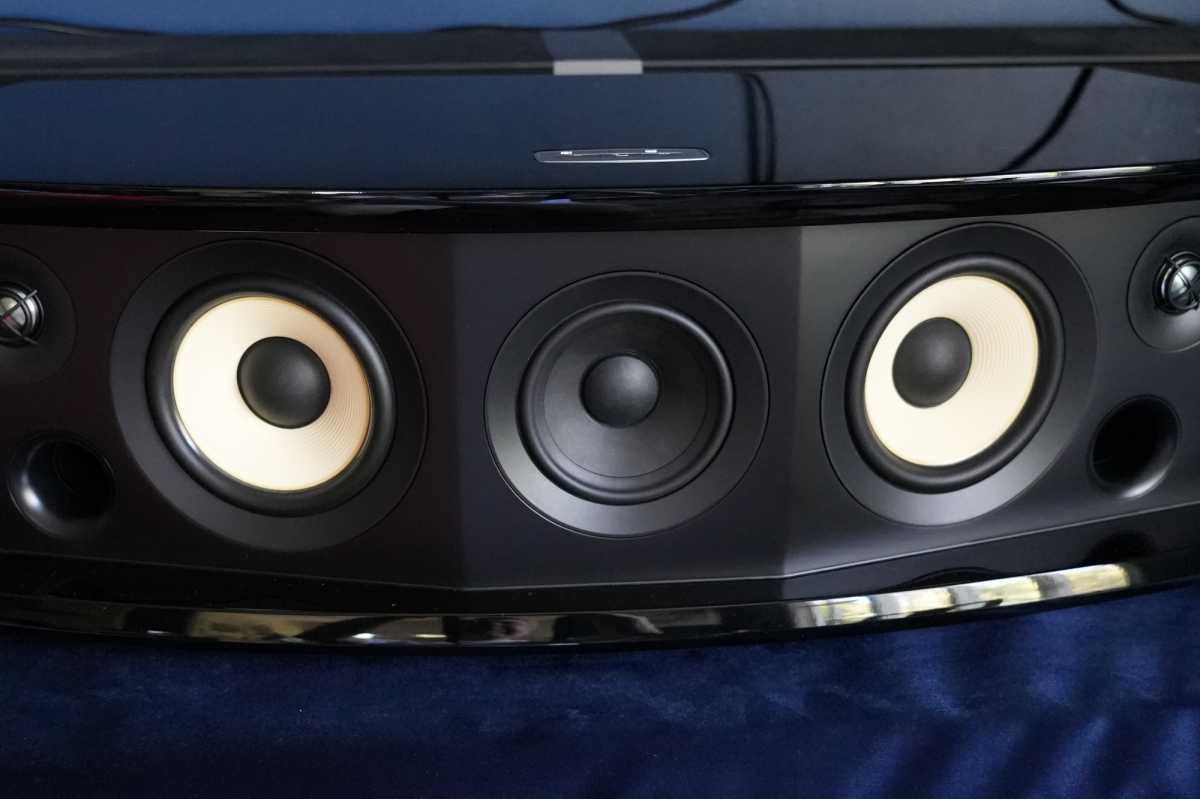 JBL L75ms with grille removed