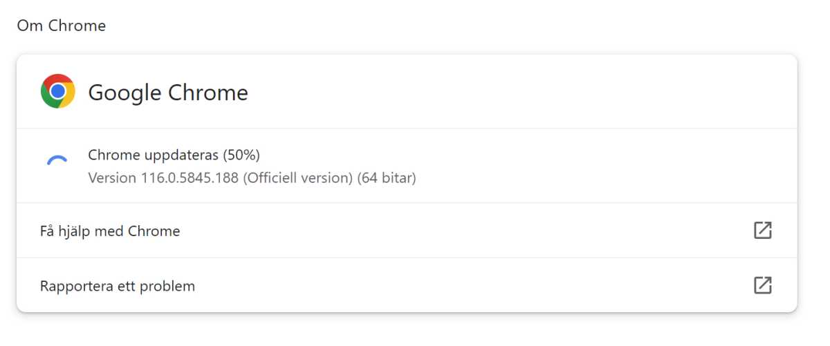 Om Google Chrome