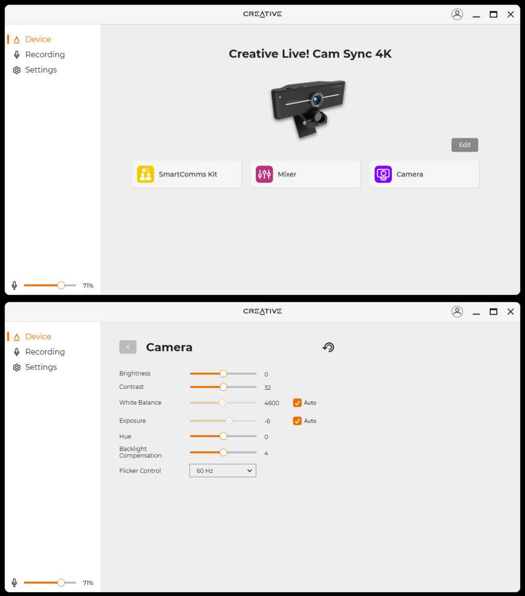 Creative Live Cam Sync 4K, Creative App