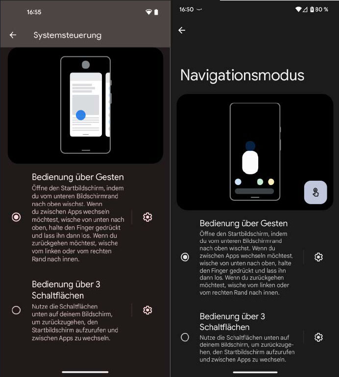 Gestensteuerungsmuffel finden in Android 14 ein Mitmach-Tutorial, das die wichtigsten Gesten erklärt und veranschaulicht. Sie starten es über das kleine Symbol rechts neben der Animation.
