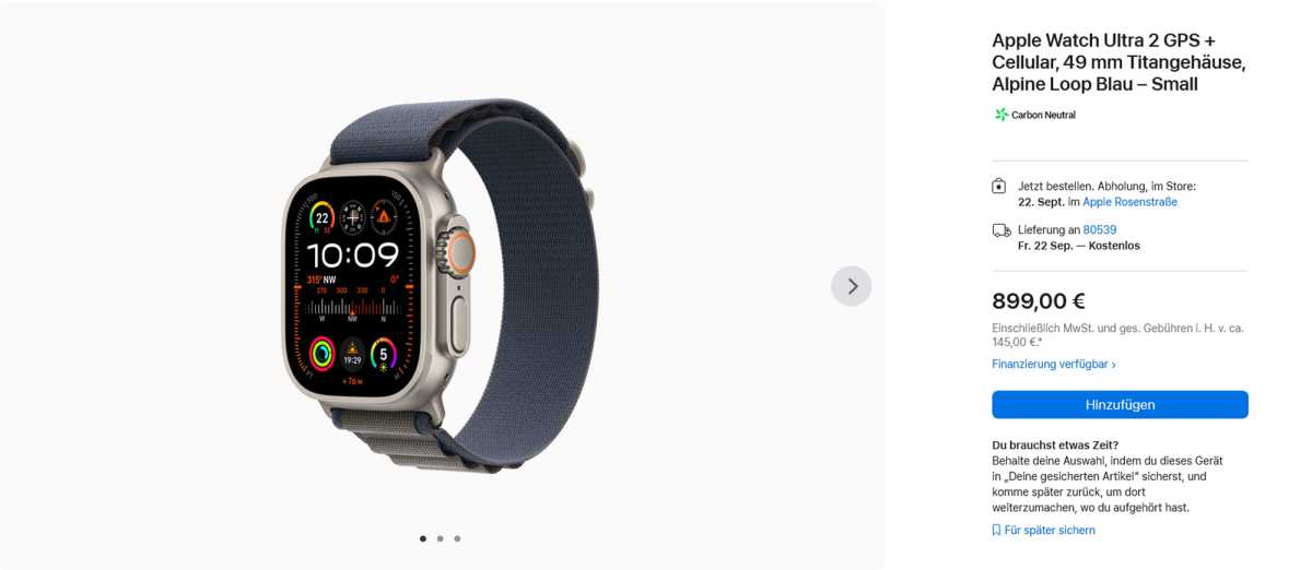 Apple Watch Ultra 2 kostet jetzt nur noch 899 EUro