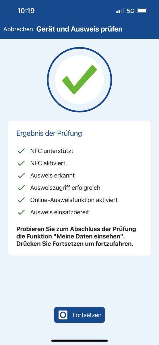Erfolgreicher Test des Personalauseises und dessen Online-Ausweisfunktion