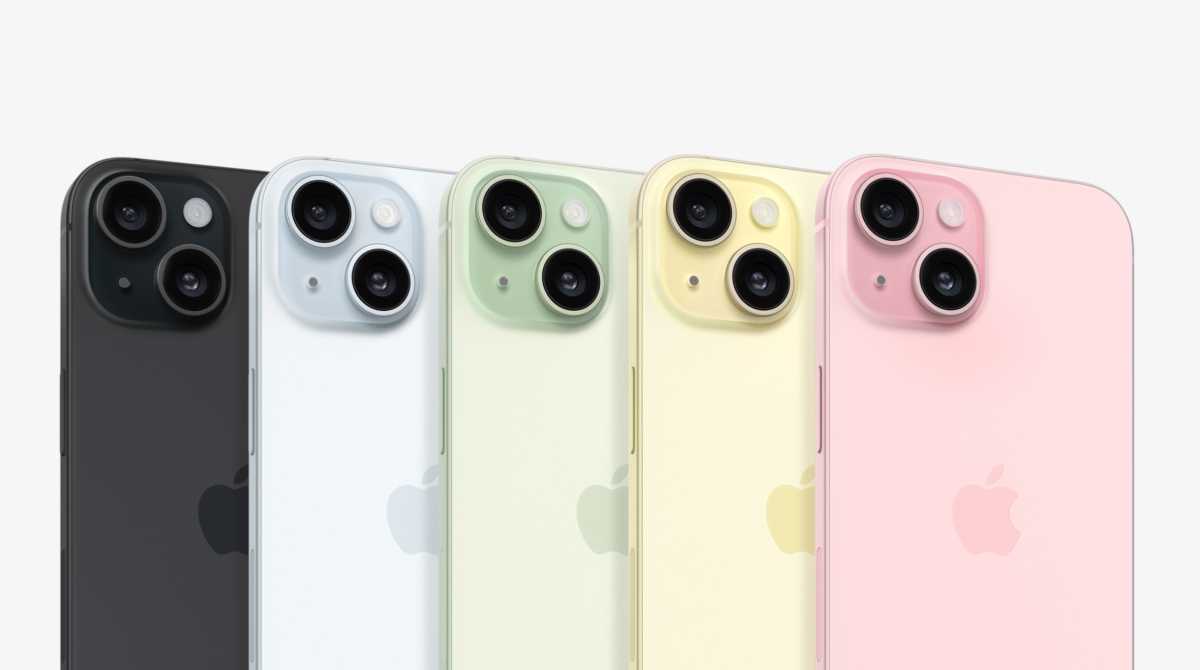 Opciones de color del iPhone 15