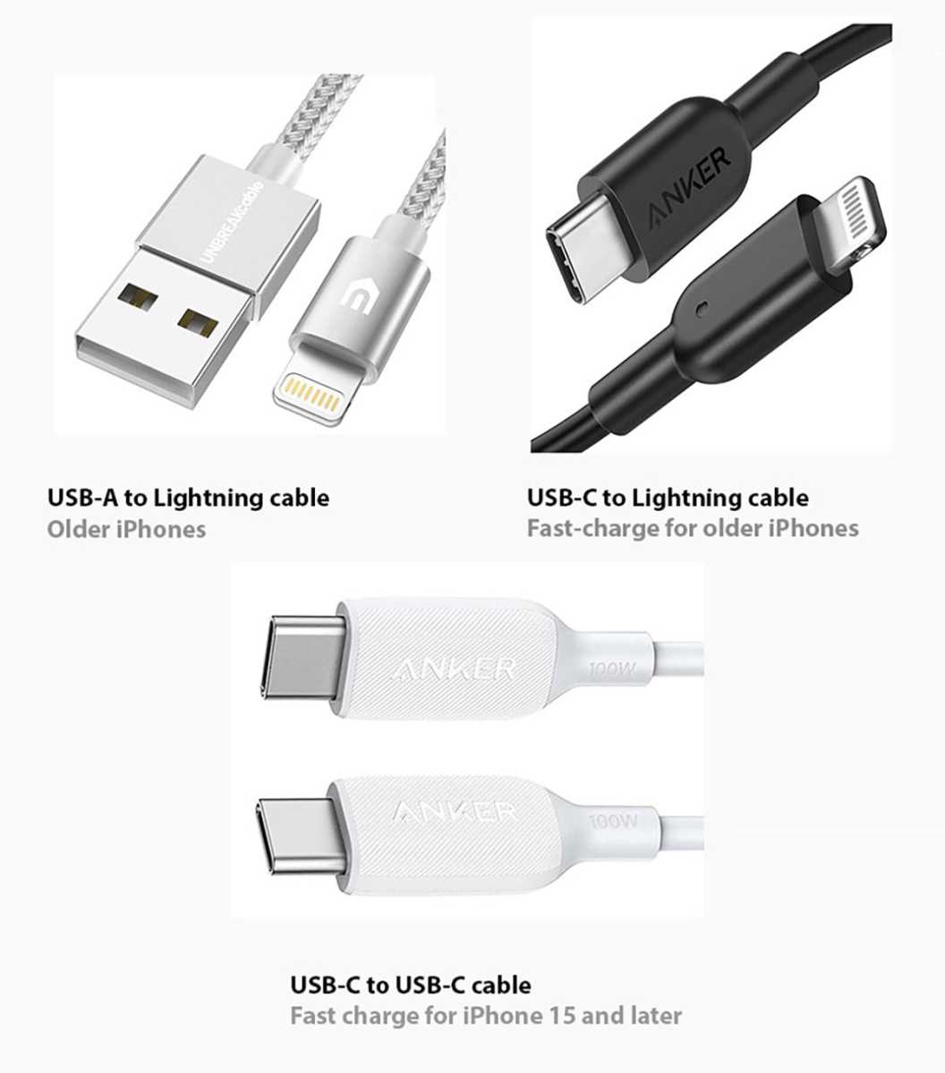 iPhone charging cables history USB-C