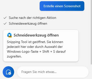 Mehr als suchen: Der Windows-Copilot zeigt, was bald möglich ist. Statt nach Information zu suchen, weist man die KI an, eine bestimmte Aufgabe auf dem PC direkt auszuführen.