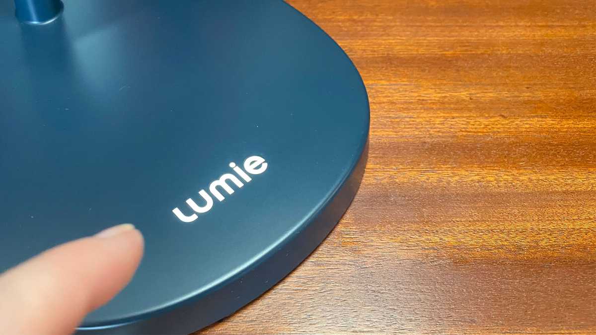 The Lumie Task logo doubles as the light control