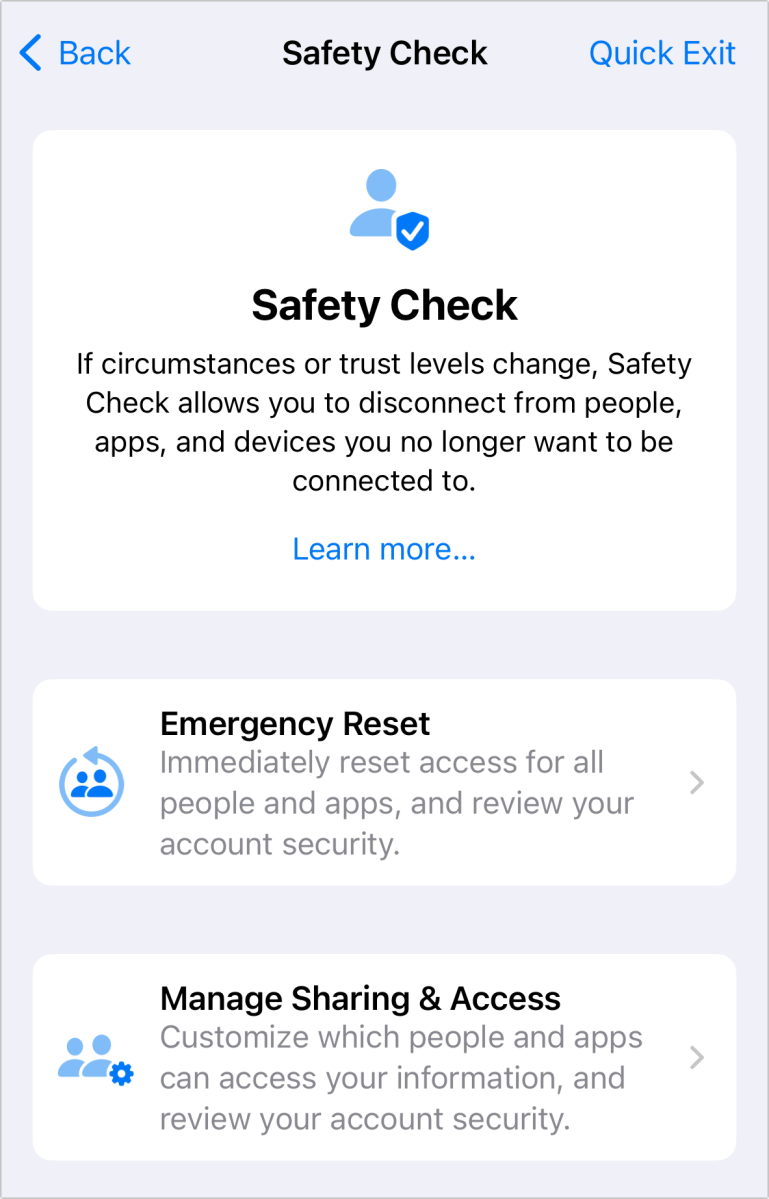 iOS Safety Check