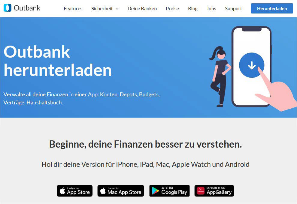 Die Smartphone-App Outbank – Banking & Finanzen bietet viele Funktionen und gute Auswertungen, die dauerhafte Nutzung kostet monatlich jedoch knapp vier Euro.