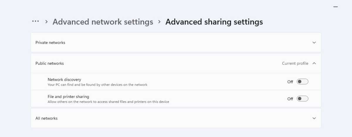 Network settings