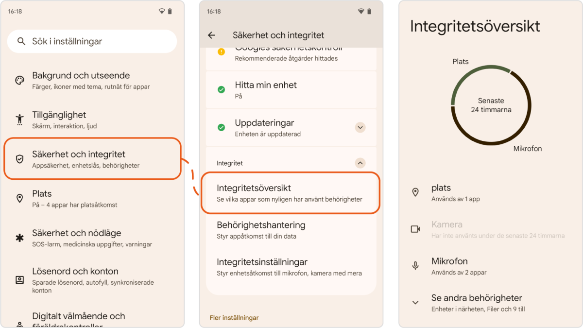 Android integritetsöversikt