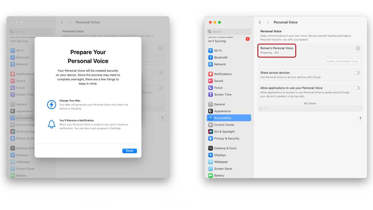 macOS Sonoma Prepare Your Personal Voice