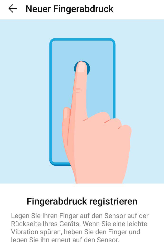 Fingerabdruck registrieren
