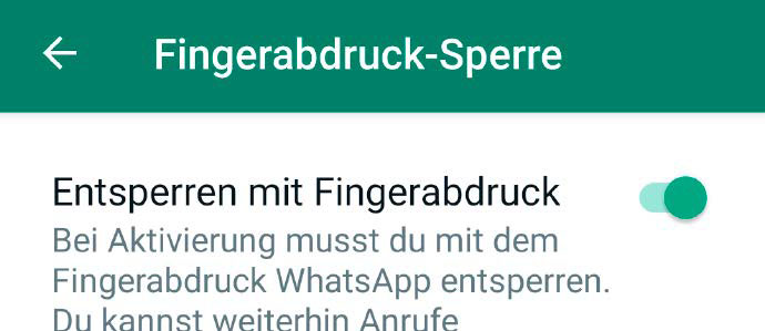 Whatapp per Fingerabdruck absichern