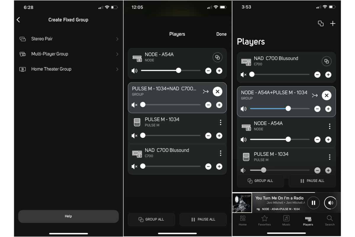 BluOS 4.0 app screenshots