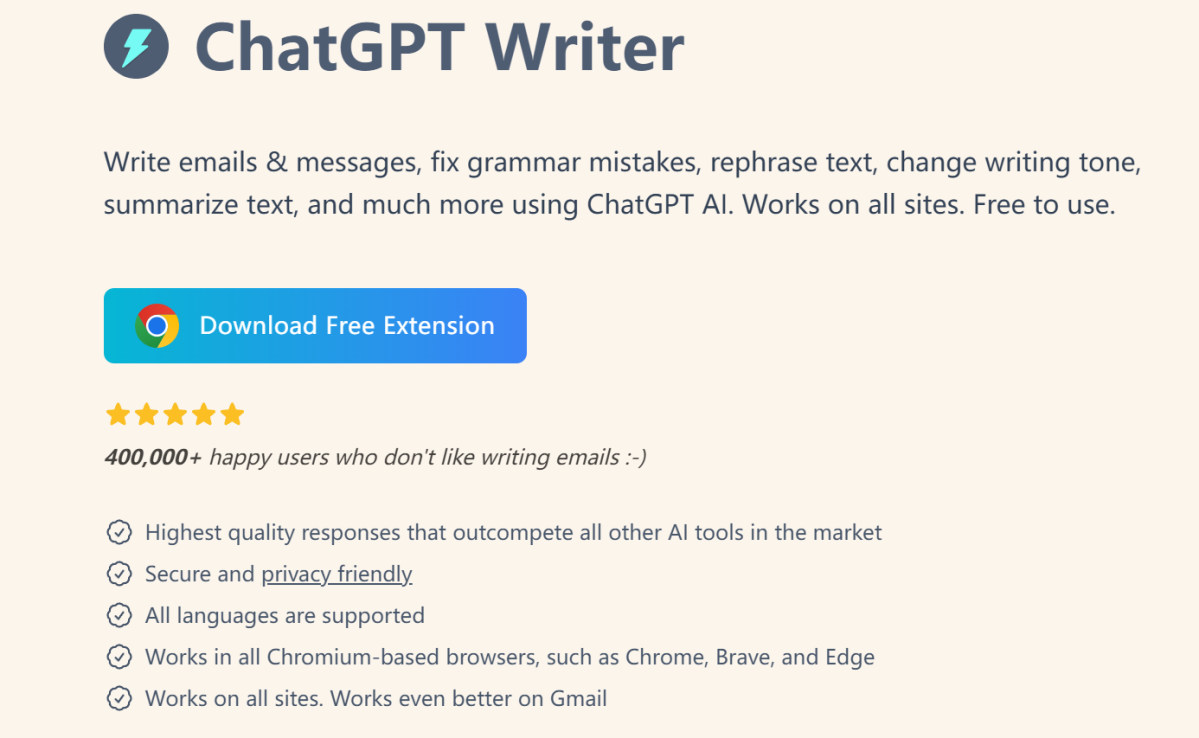 ChatGPT Writer