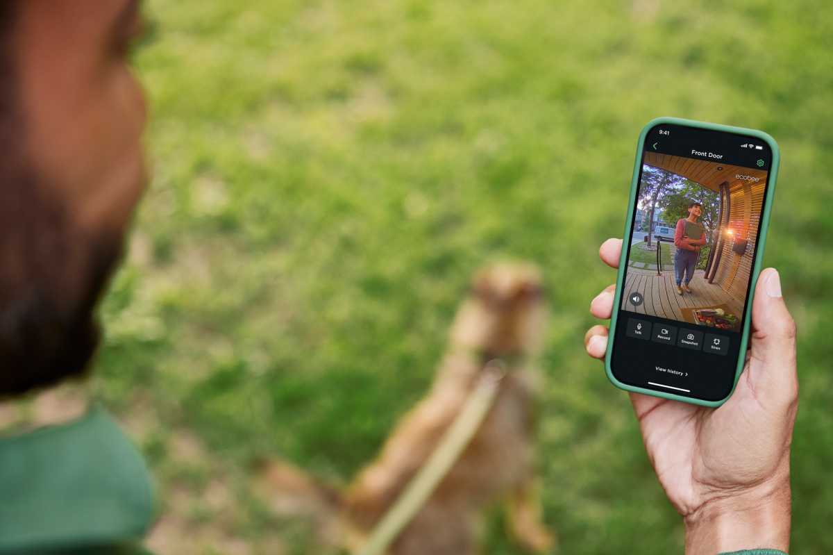 Ecobee Smart Video Doorbell streaming to smartphone