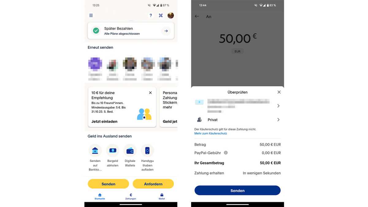 Paypal Geld an Freunde senden so geht