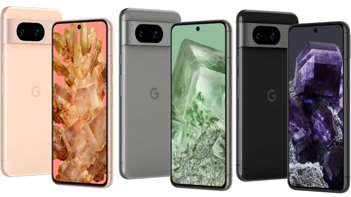 Pixel 8 Rose, Hazel and Obsedian