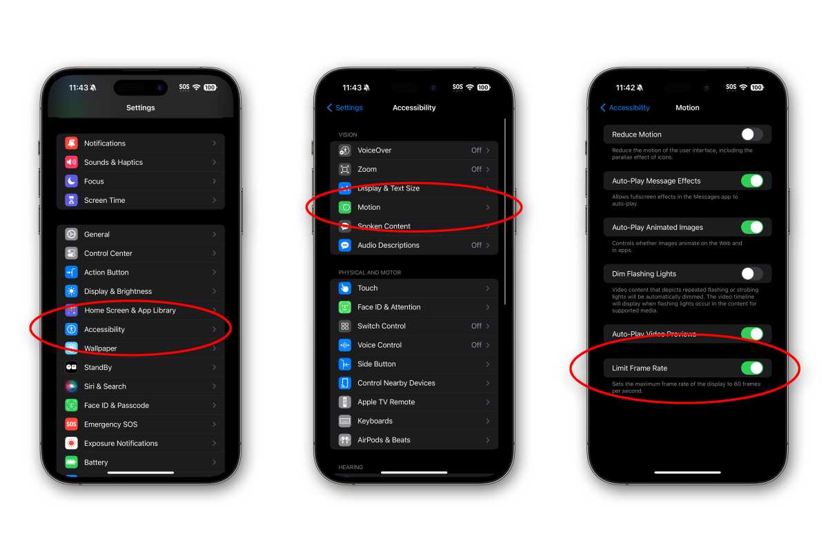 Accessibility Motion settings