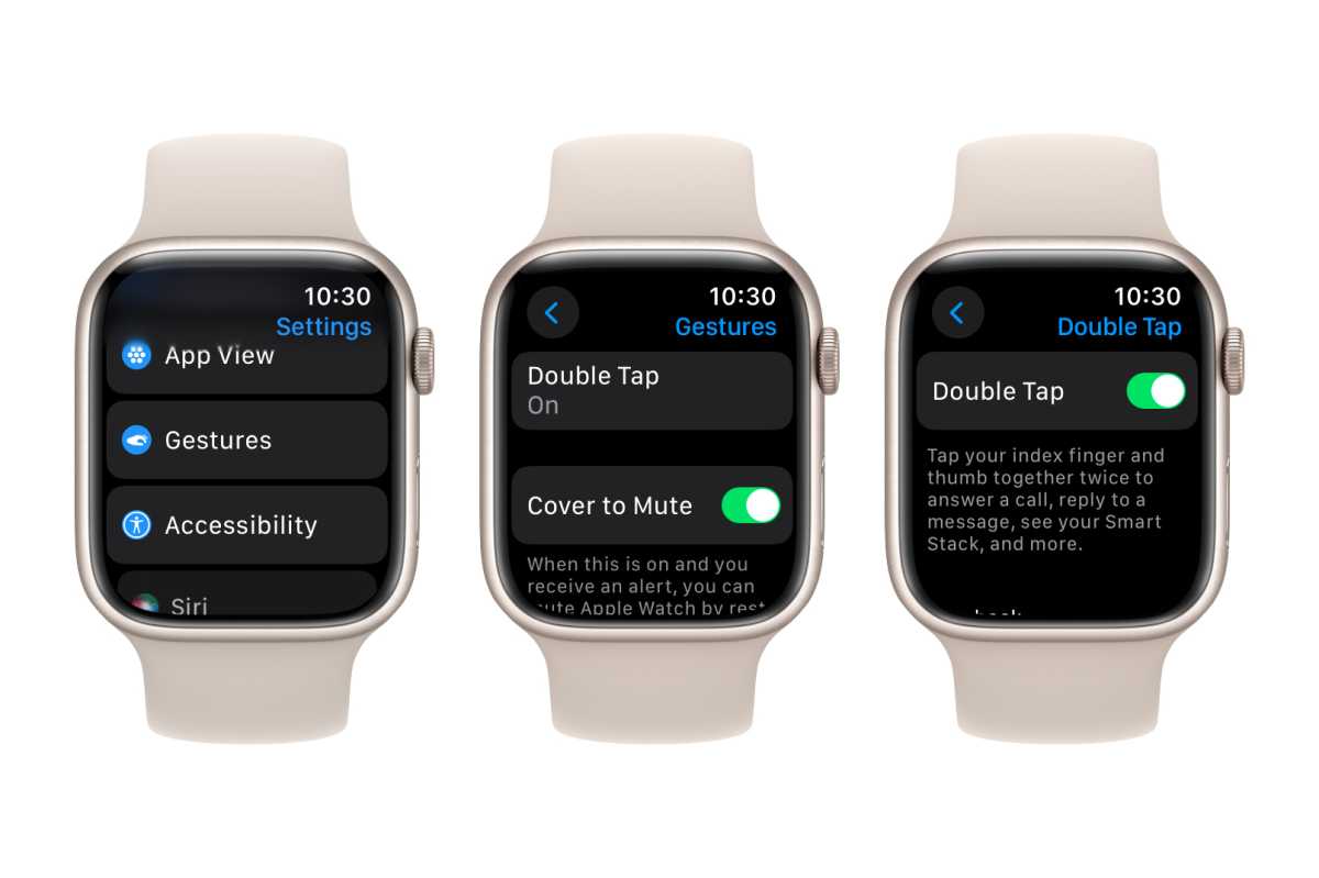 Apple Watch Double Tap settings