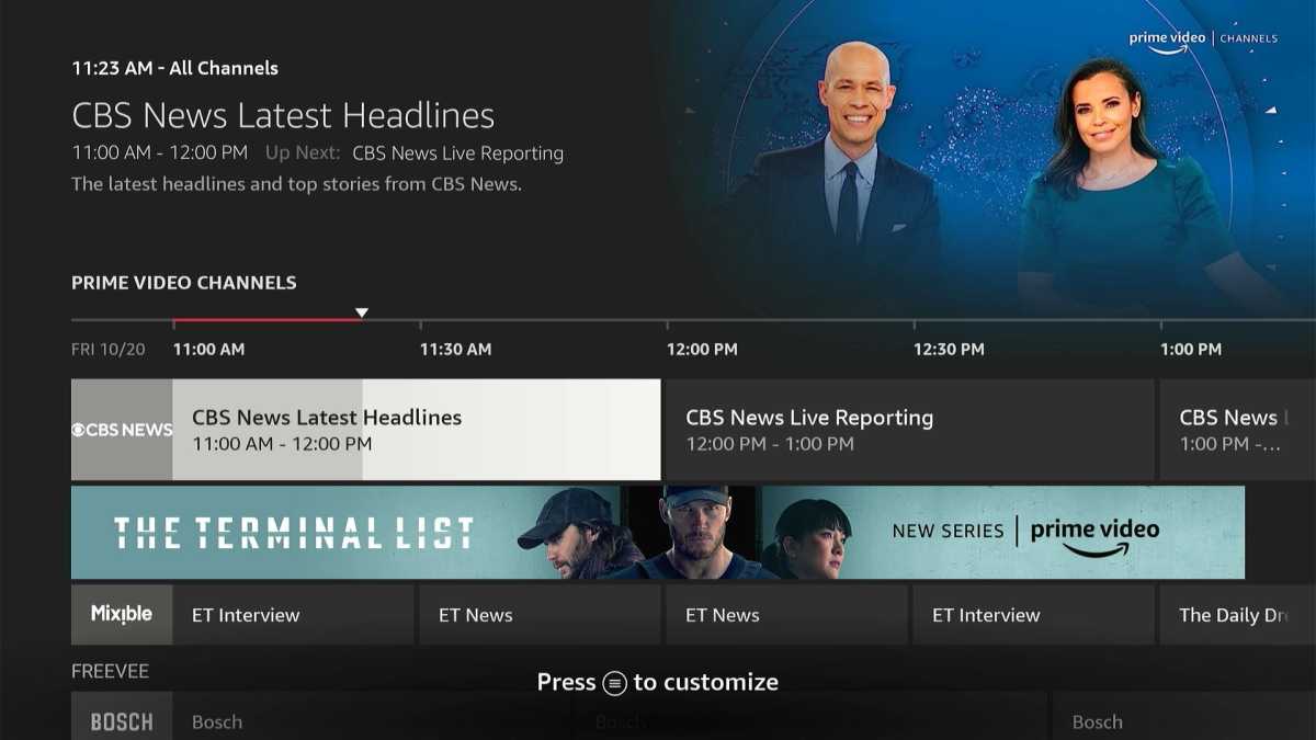 Fire TV channel guide