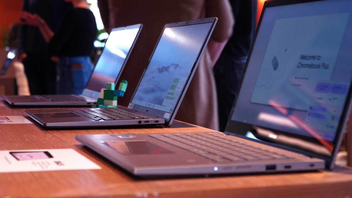 google Chromebook Plus event, three laptops 