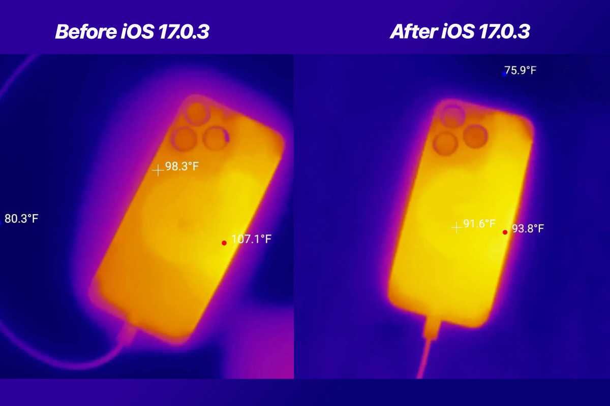 Phone 15 thermal tests by zdnet