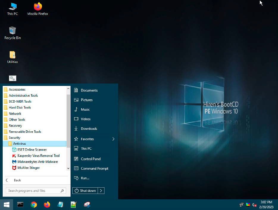 Hilfreiche Werkzeuge für die Datenrettung und Systemreparatur finden sich in der Sammlung von Hiren’s Boot-CD PE – dazu gehören auch mehrere Virenscanner.