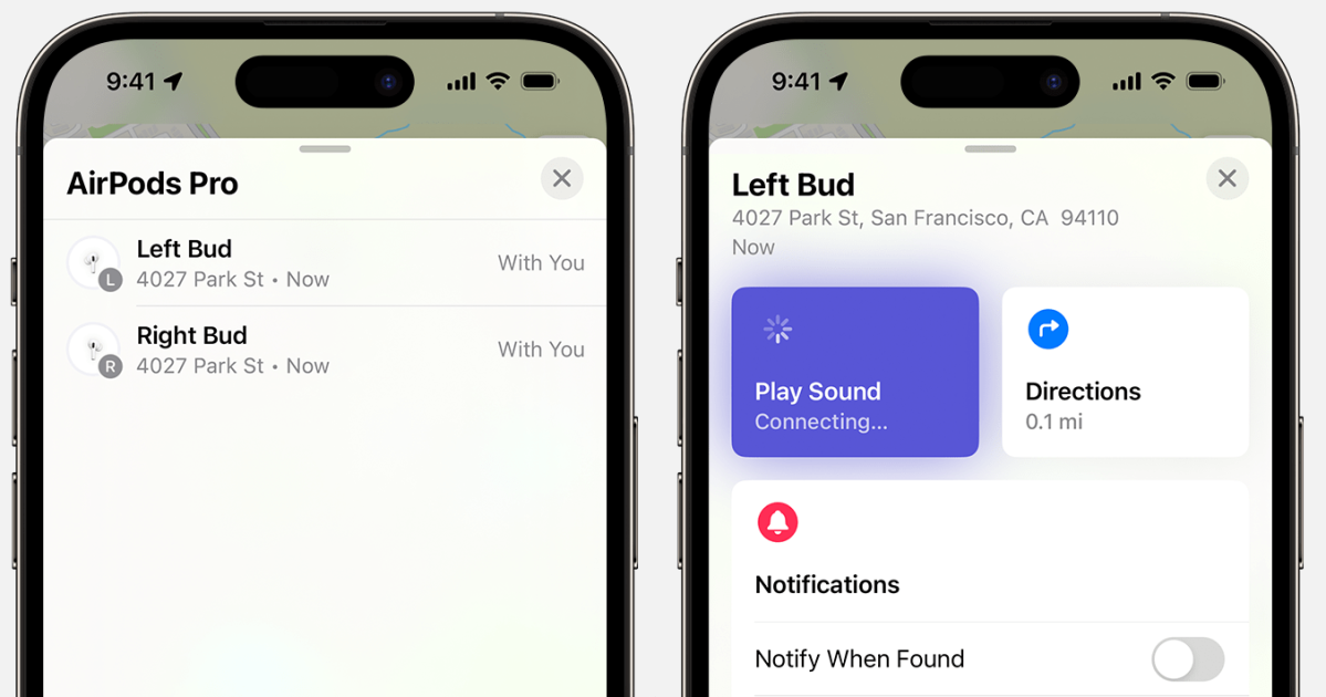 Track left and right earbuds separately with AirPods Pro (2nd generation) in the Find My app.