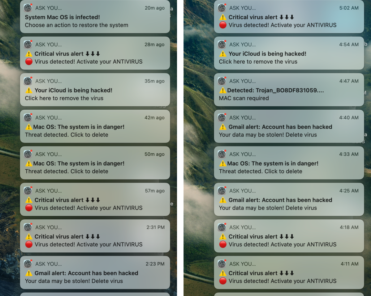 macOS malicisous notifications