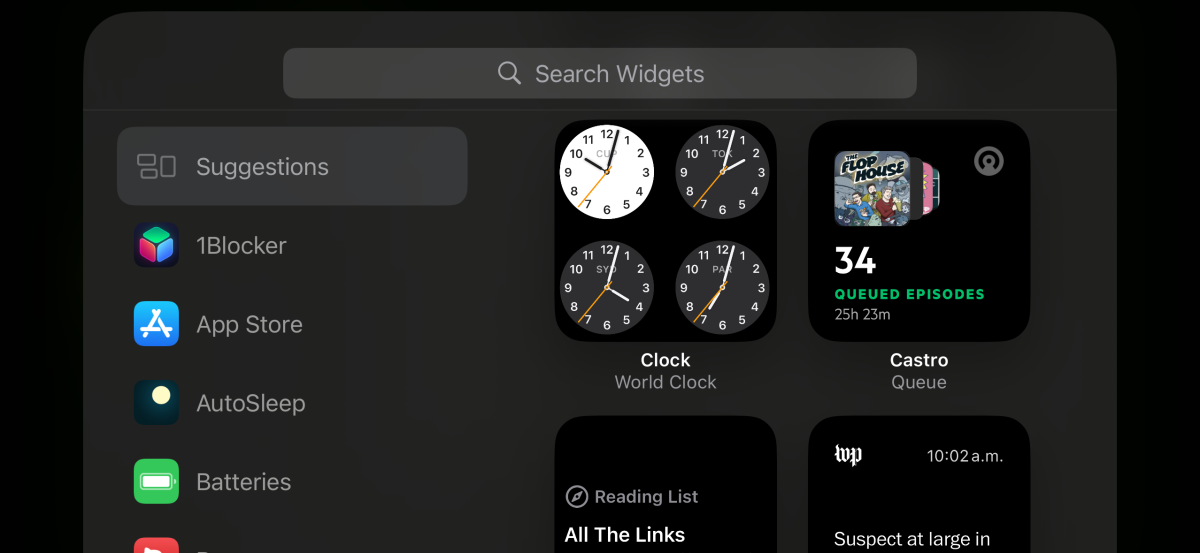 iOS 17 Standby pick widgets